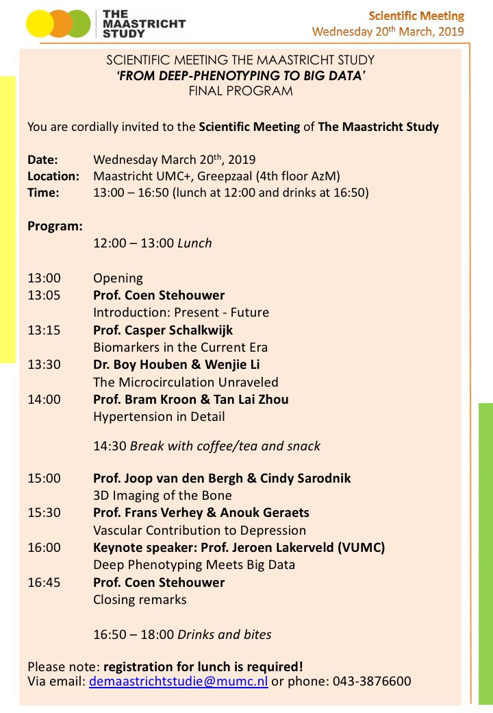 Program Scientific Meeting The Maastricht Study 2019